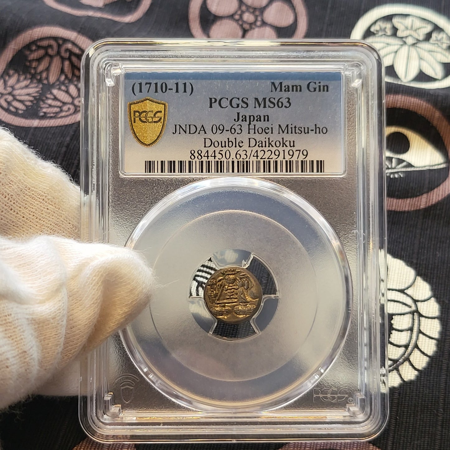 【JK-041】Mameita-gin Double Sided Daikoku Futatsu-ho (1706-1710) PCGS MS-63