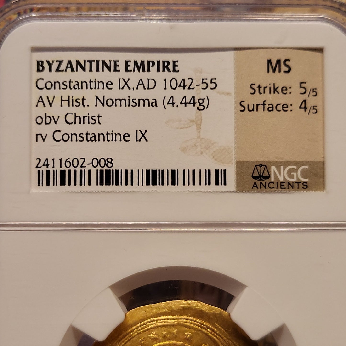 Byzantine Empire HIST. Nomisma (4.44g) 1042-55 MS 5/4