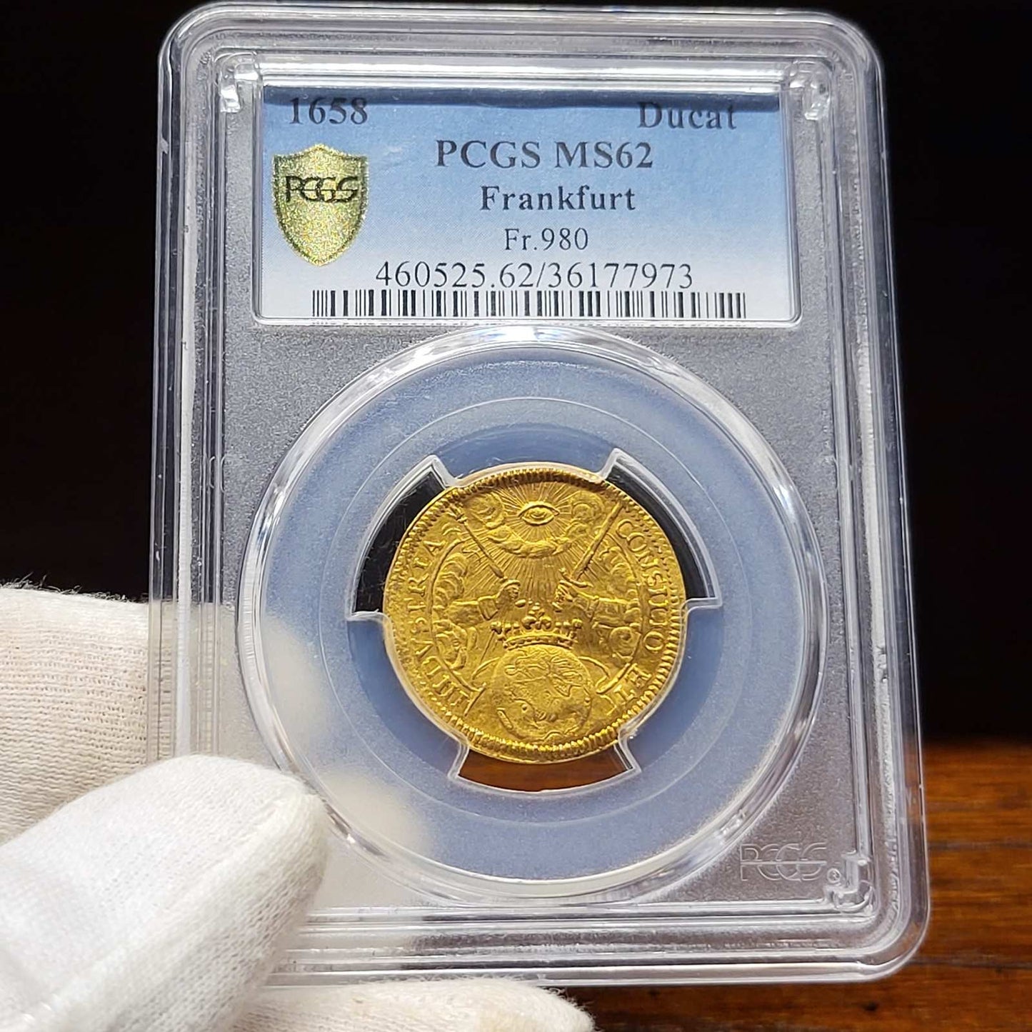 【世界最高鑑定唯一品】神聖ローマ帝国 フランクフルト発行 ダカット金貨 1658年 MS-62