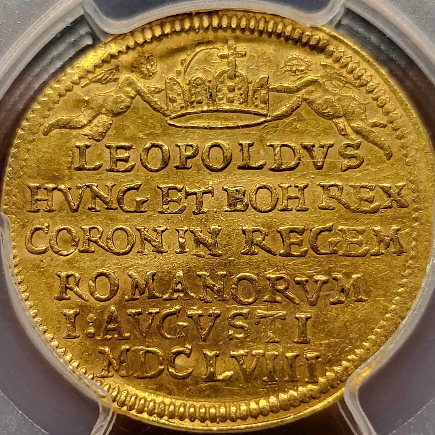 【世界最高鑑定唯一品】神聖ローマ帝国 フランクフルト発行 ダカット金貨 1658年 MS-62