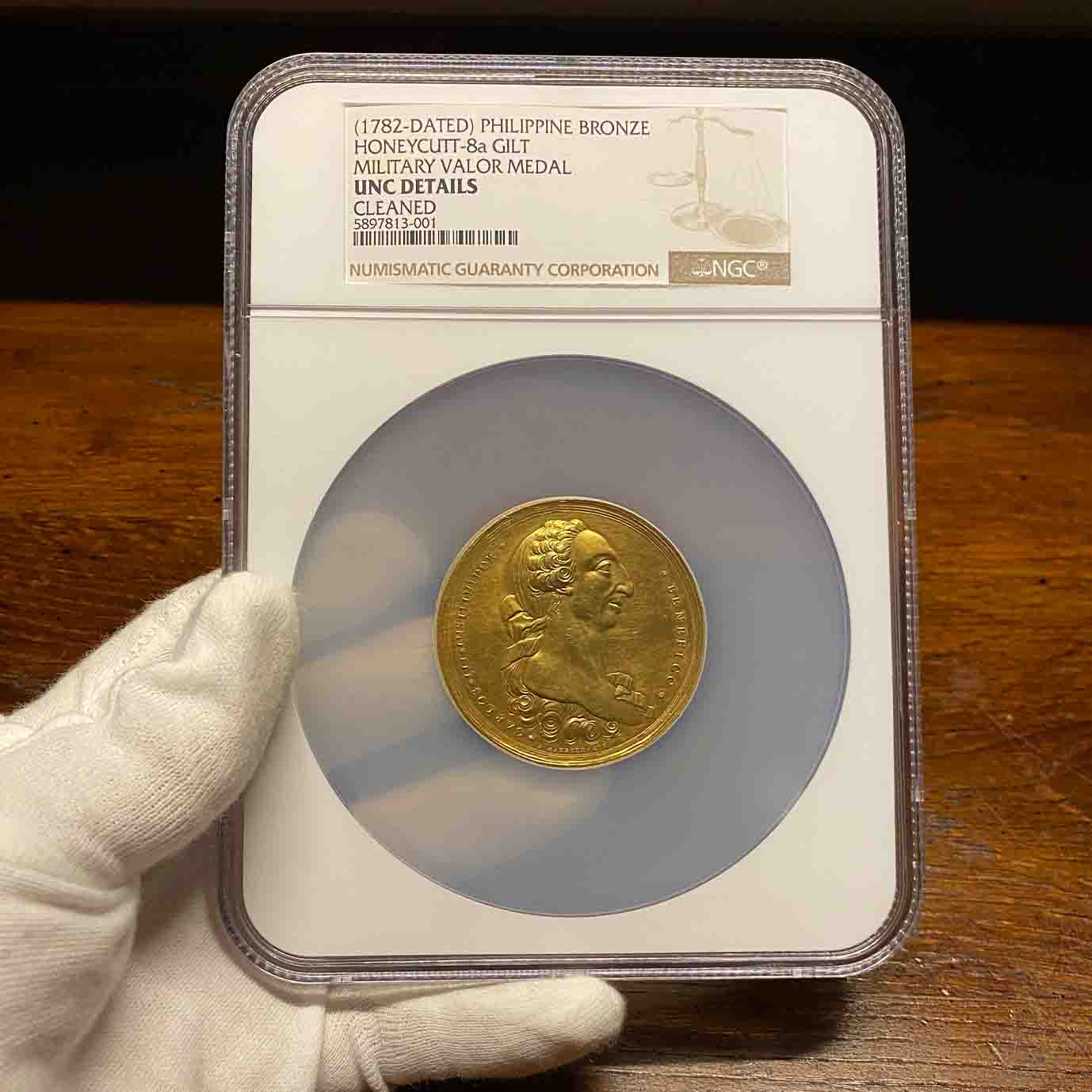 Philippine III Bronze Gilt Manila Industry Medal 1782 (Pattern) UNC Details