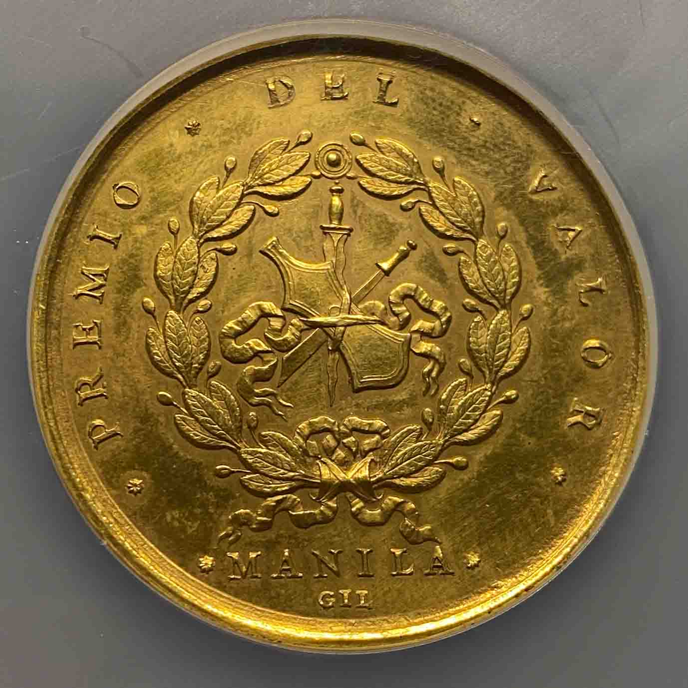 Philippine III Bronze Gilt Manila Industry Medal 1782 (Pattern) UNC Details