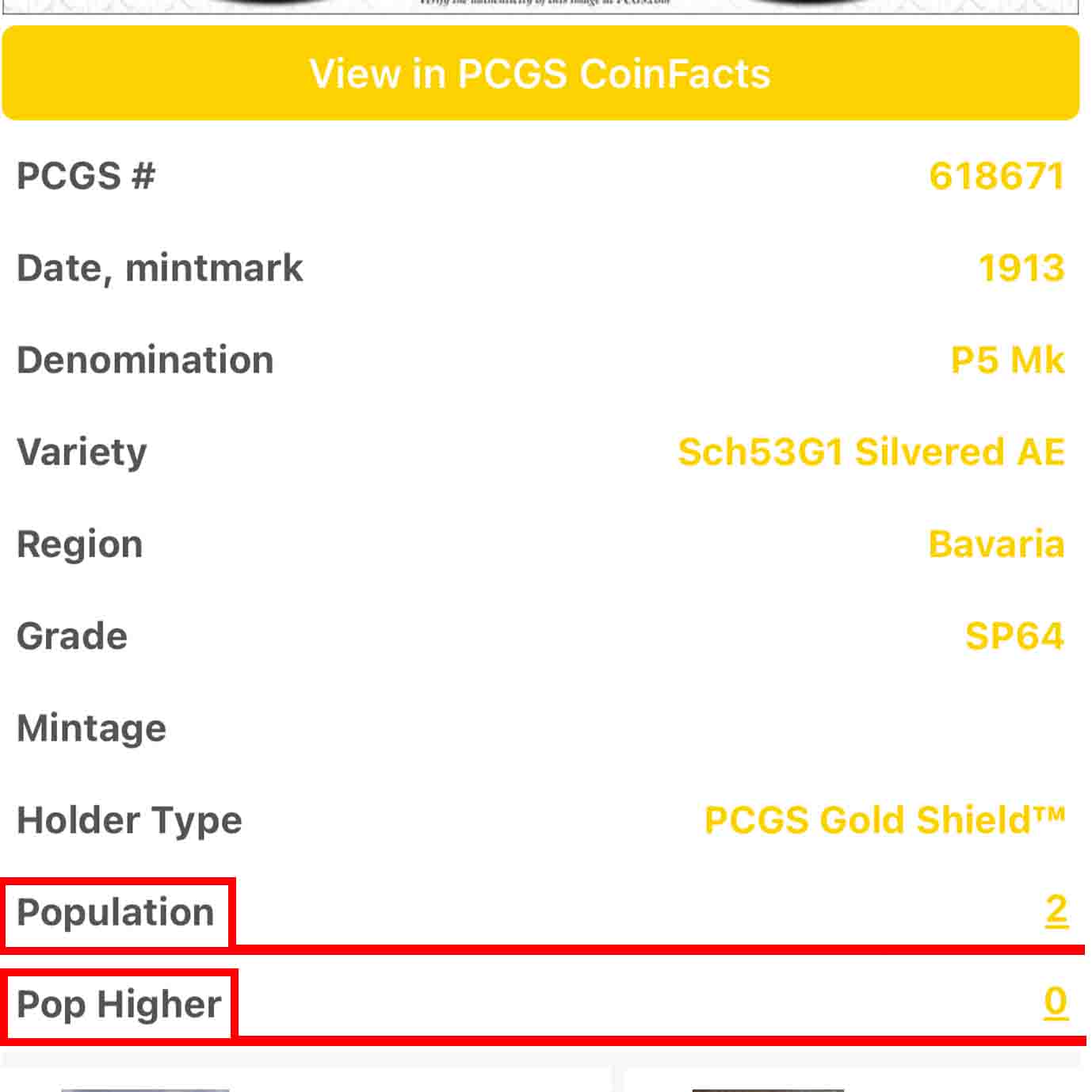 【Top Pop!】Bavaria 5 Mark 1913 (Pattern) SP-64