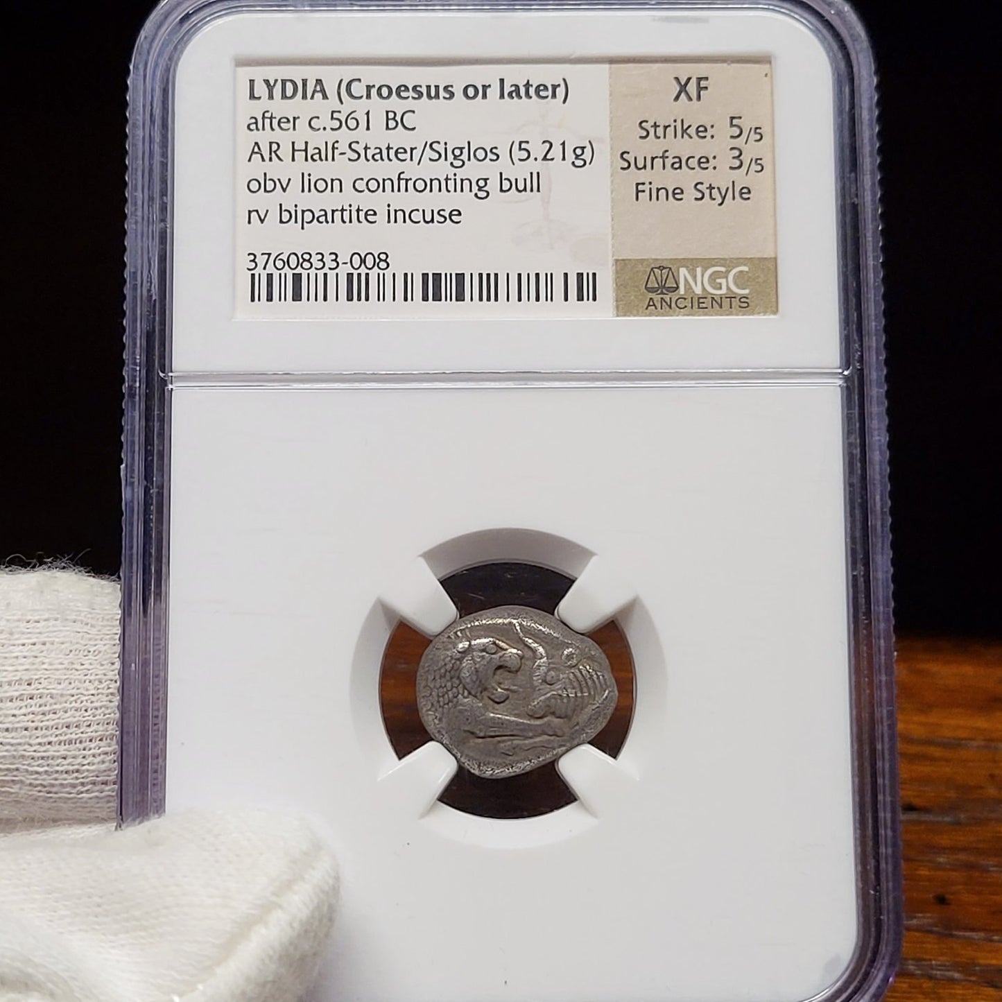 LYDIA (Croesus or later) AR Half-Stater (5.21g) after c.561 BC XF 5/3 Fine Style