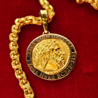 [Coin Pendant] Zeus Gold Coin - Gold & Black Diamond