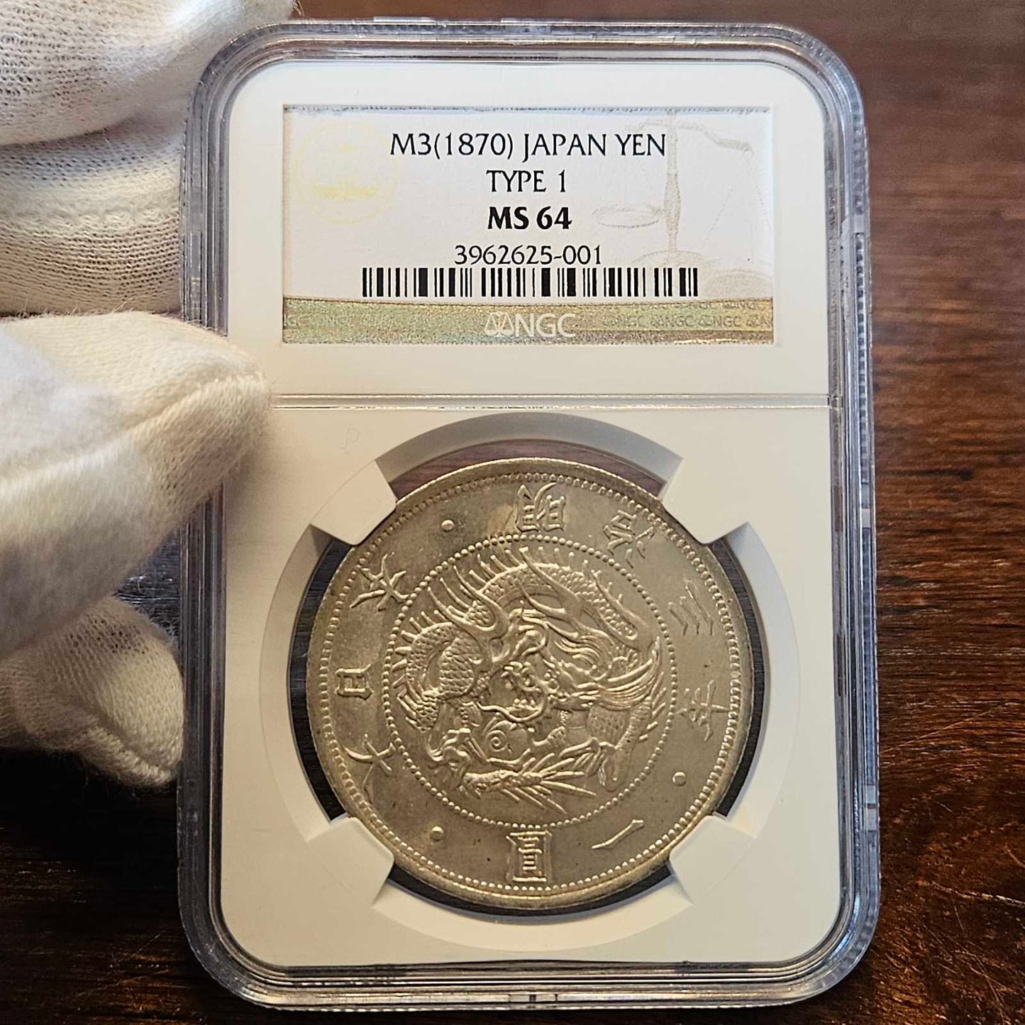 [001-0118] M3 (1870) 1 Yen MS-64 NGC