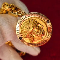 [Coin Pendant] Zeus Gold Coin - Gold & Black Diamond