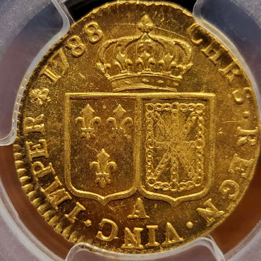 ☆【Top Pop！】法国　L.D'Or金币　1788年　MS-62