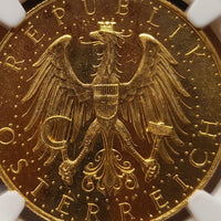 Austria Republic gold Prooflike 100 Schilling 1931 PL63 